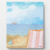 Plaque de table Watercolor Beach avec Easel (Devant)