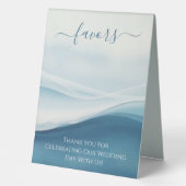 Plaque De Table Wedding Favor Sign-Serene Blue Abstract (Recto)
