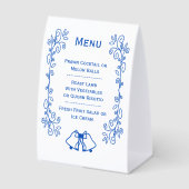 Plaque De Table Wedding Menu Blue Sapphire Bells  (Recto)