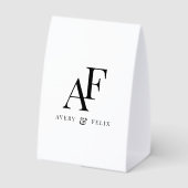 Plaque De Table Wedding Monogram Black and White Elegant Simple (Verso)