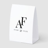 Plaque De Table Wedding Monogram Black and White Elegant Simple (Recto)