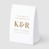 Plaque De Table Wedding Monogram Gold and White Welcome (Recto)