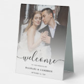 Plaque De Table Wedding Photo Welcome Sign (Verso)