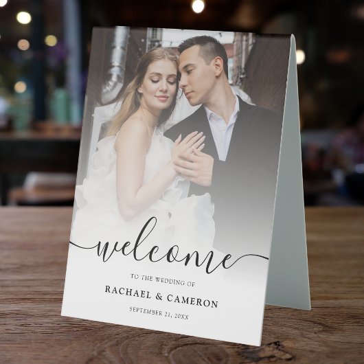 Plaque De Table Wedding Photo Welcome Sign