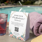 Plaque De Table Wedding QR Code Share Your Memories Photo Upload (Insitu (sur table))