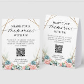 Plaque De Table Wedding QR Code Share Your Memories Photo Upload (Recto/Verso)