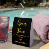 Plaque De Table Wedding Reception Open Bar Drinks are on us Drink (InVersositu (sur table))
