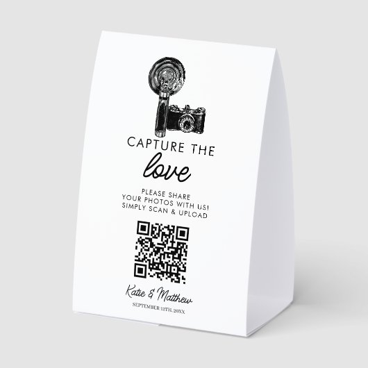 Plaque De Table Wedding Share the love QR code Photo Upload (Verso)