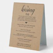 Plaque De Table Wedding shower Jeu Le Menu Baiser (Recto)