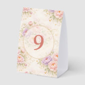 Plaque De Table Weeding floral table number (Verso)