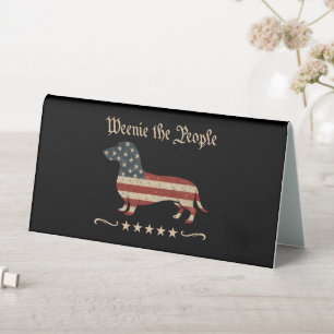 Plaque De Table Weenie Le Peuple Dachshund 4 juillet