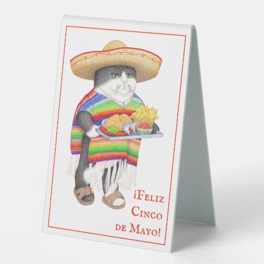Plaque De Table WENDELITO Cinco de Mayo Présentoir de table 4"x6" (Recto)