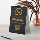 Plaque De Table WhatsApp QR Code Business Contact Black Gold (En SItu (Tableau))