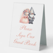 Plaque De Table Whimsical Garden Gnome Rustic Mariage Livre d'invi (Recto)