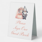 Plaque De Table Whimsical Garden Gnome Rustic Mariage Livre d'invi (Verso)