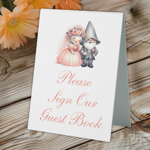 Plaque De Table Whimsical Garden Gnome Rustic Mariage Livre d'invi