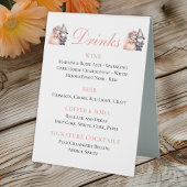 Plaque De Table Whimsical Gnome Bride Groom Orange Mariage Bar