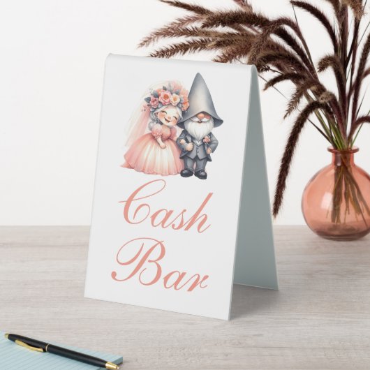 Plaque De Table Whimsical Gnome Cash Bar Rustique Mariage Orange (En SItu (Tableau))