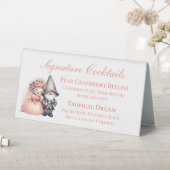 Plaque De Table Whimsical Gnome Rustic Mariage Signature Cocktails (En SItu (Tableau))