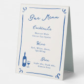 Plaque De Table Whimsical Hand Drake Navy Blue Signature Boissons (Verso)