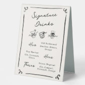 Plaque De Table Whimsical Hand Drake Signature Boissons (Recto)