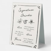 Plaque De Table Whimsical Hand Drake Signature Boissons (Verso)