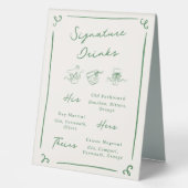 Plaque De Table Whimsical Main Drake Green Signature Boissons (Recto)