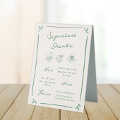 Plaque De Table Whimsical Main Drake Green Signature Boissons