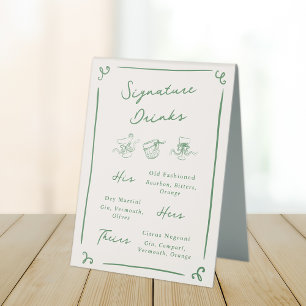 Plaque De Table Whimsical Main Drake Green Signature Boissons