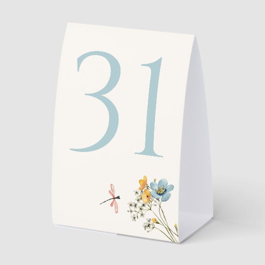 Plaque De Table Whimsical Wildflower Meadow Wedding Table Number (Recto)
