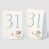Plaque De Table Whimsical Wildflower Meadow Wedding Table Number (Recto/verso)