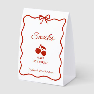 Plaque De Table Whimsy Red She's the Cherry on Top Bridal Shower
