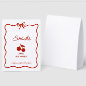 Plaque De Table Whimsy Red She's the Cherry on Top Bridal Shower (Recto/Verso)