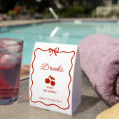 Plaque De Table Whimsy Red She's the Cherry on Top Bridal Shower (InVersositu (sur table))