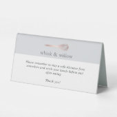 Plaque De Table Whisk d'or rose | Salle de petit-déjeuner de sécur (Verso)