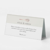 Plaque De Table Whisk d'or rose | Salle de petit-déjeuner de sécur (Verso)