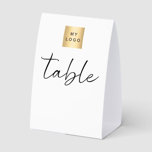 Plaque De Table White black business logo table numbers DIY (Verso)