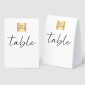 Plaque De Table White black business logo table numbers DIY (Recto/verso)
