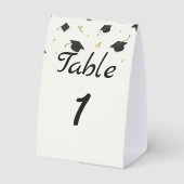Plaque De Table White Cap & Confetti Graduation (Verso)