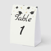 Plaque De Table White Cap & Confetti Graduation (Recto)