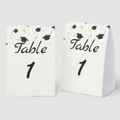 Plaque De Table White Cap & Confetti Graduation (Recto/verso)