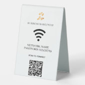 Plaque De Table Wifi business logo qr code scan to connect (Verso)