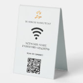 Plaque De Table Wifi business logo qr code scan to connect (Recto)