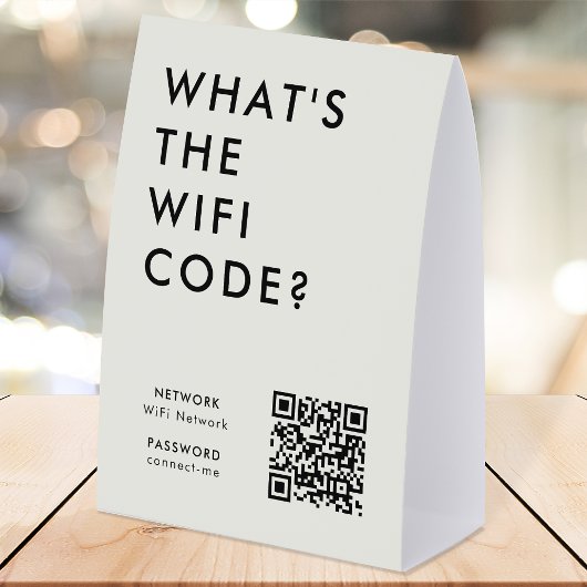 Plaque De Table WiFi Code Table Tent | Network QR Tabletop Sign