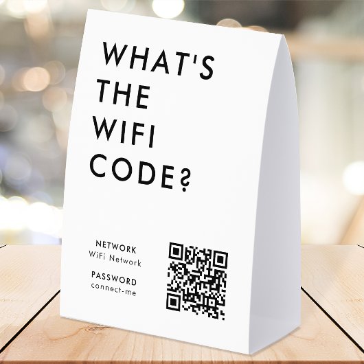 Plaque De Table WiFi Code Table Tent | Network QR Tabletop Sign