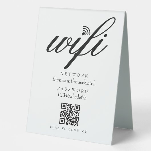 Plaque De Table Wifi Network Password QR Code (Recto)