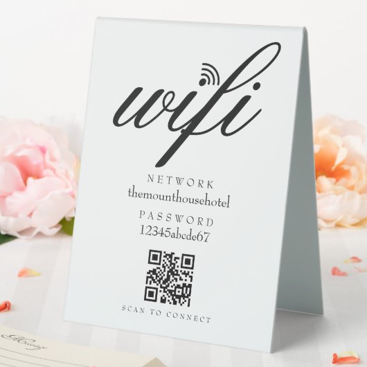 Plaque De Table Wifi Network Password QR Code (In SItu (Mariage))