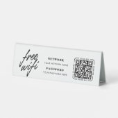 Plaque De Table Wifi Network QR Code Modern Business (Verso)