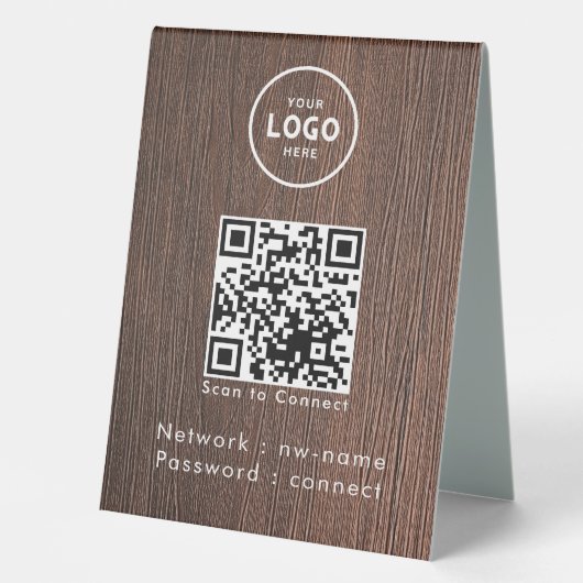 Plaque De Table WiFi Network Scan QR Code pour connecter Internet (Recto)