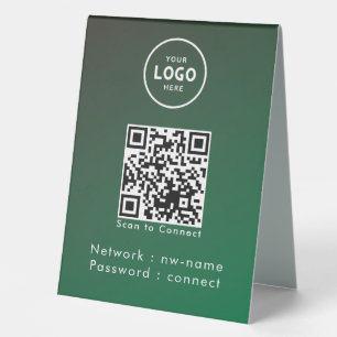 Plaque De Table WiFi Network Scan QR Code pour connecter Internet